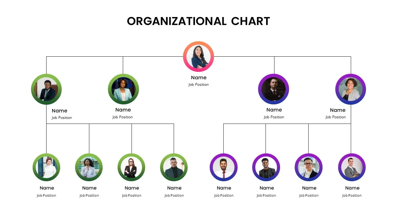 Branched Org Chart Template