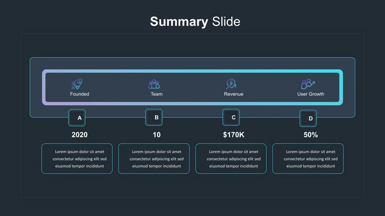 Dark Theme Summary Slide