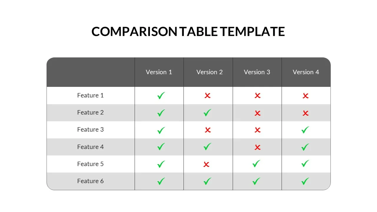 Comparison Matrices Slide Template