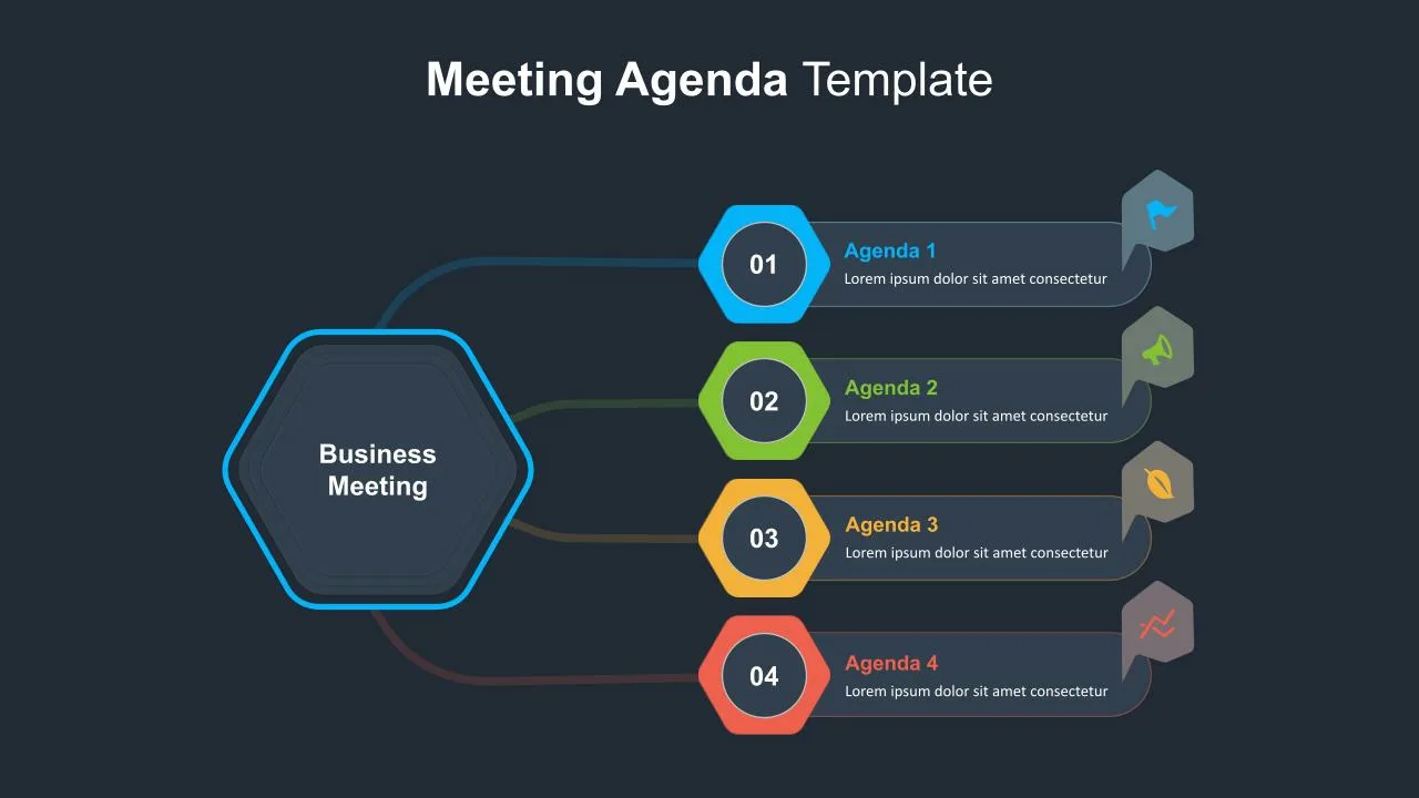 Dark Theme Agenda Presentation Template