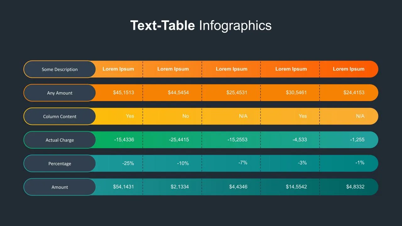 Table Presentation Design Template