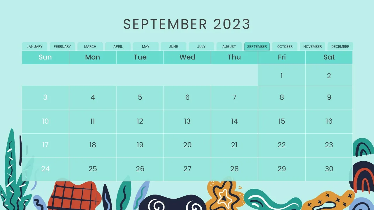 September 2023 Calendar Presentation Slide