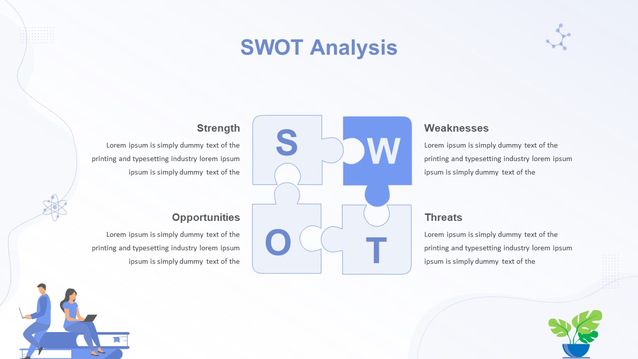 Cartoon Swot Slide Template