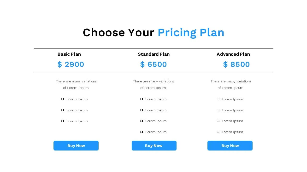 Logistics Price Plan Slide