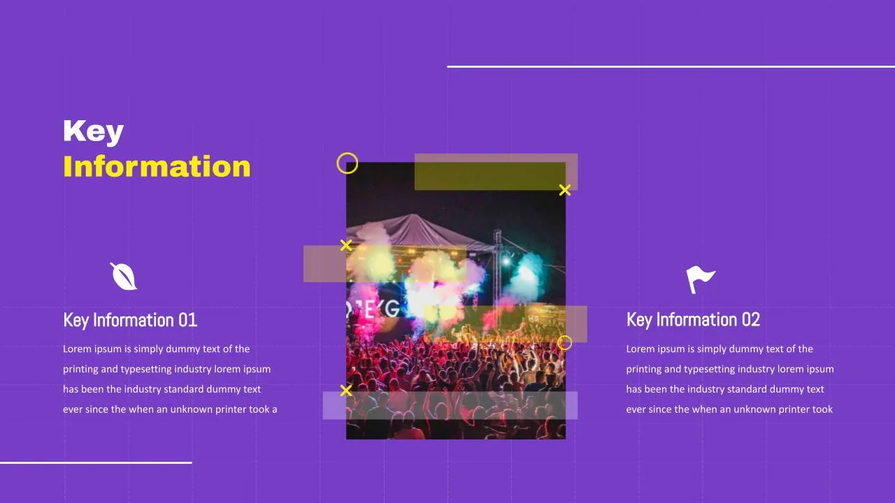 Purple And Yellow Information Slides Template