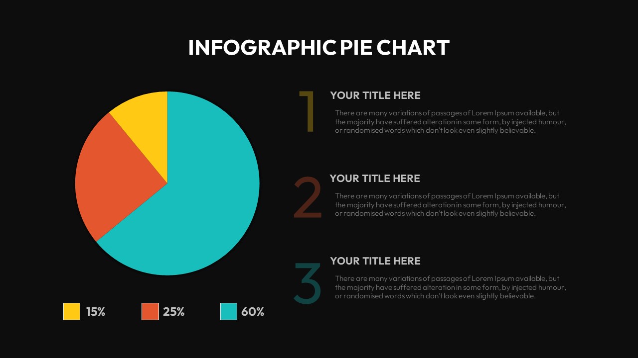 Dark Theme Pie Chart PowerPoint Template