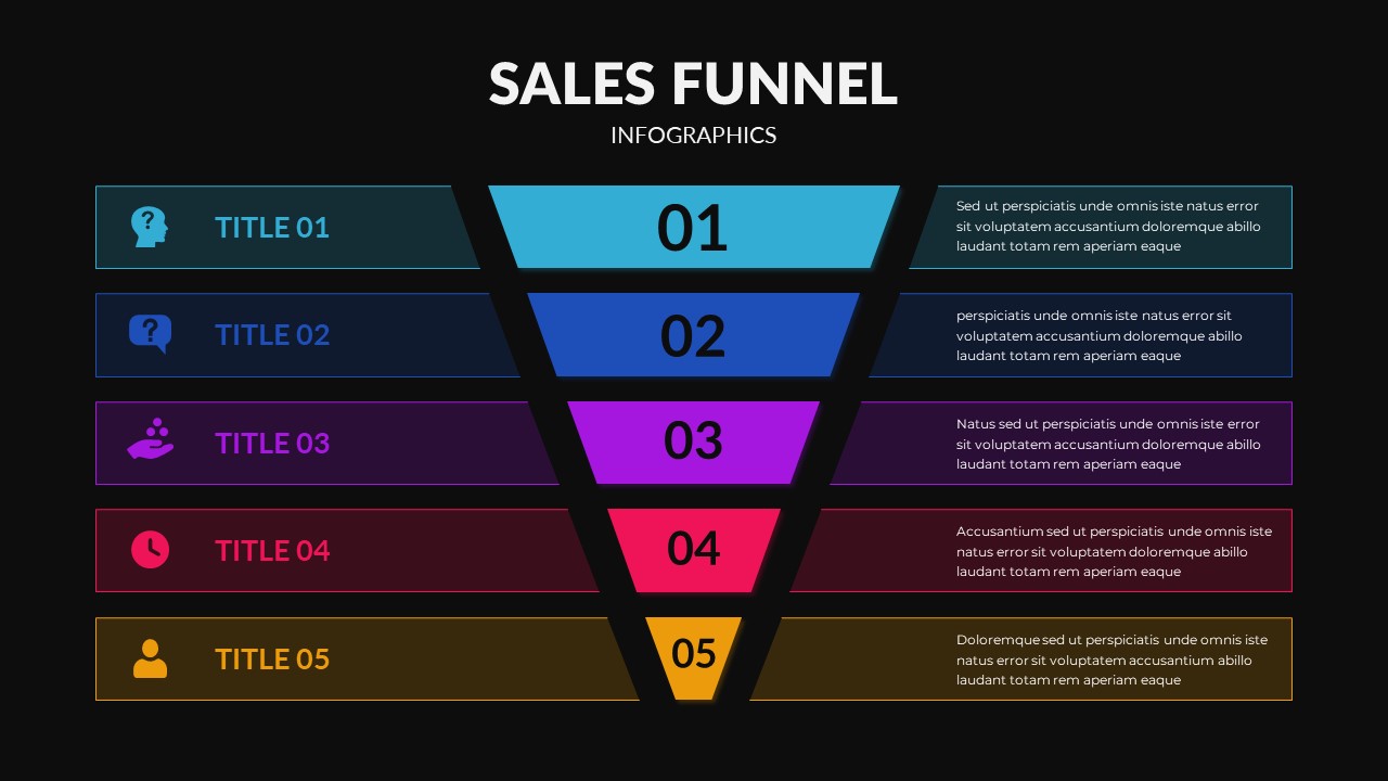 Dark Theme Sales Funnel Slide Template