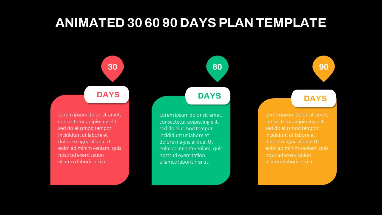 Dark Theme 30 60 90 Day Plan Template