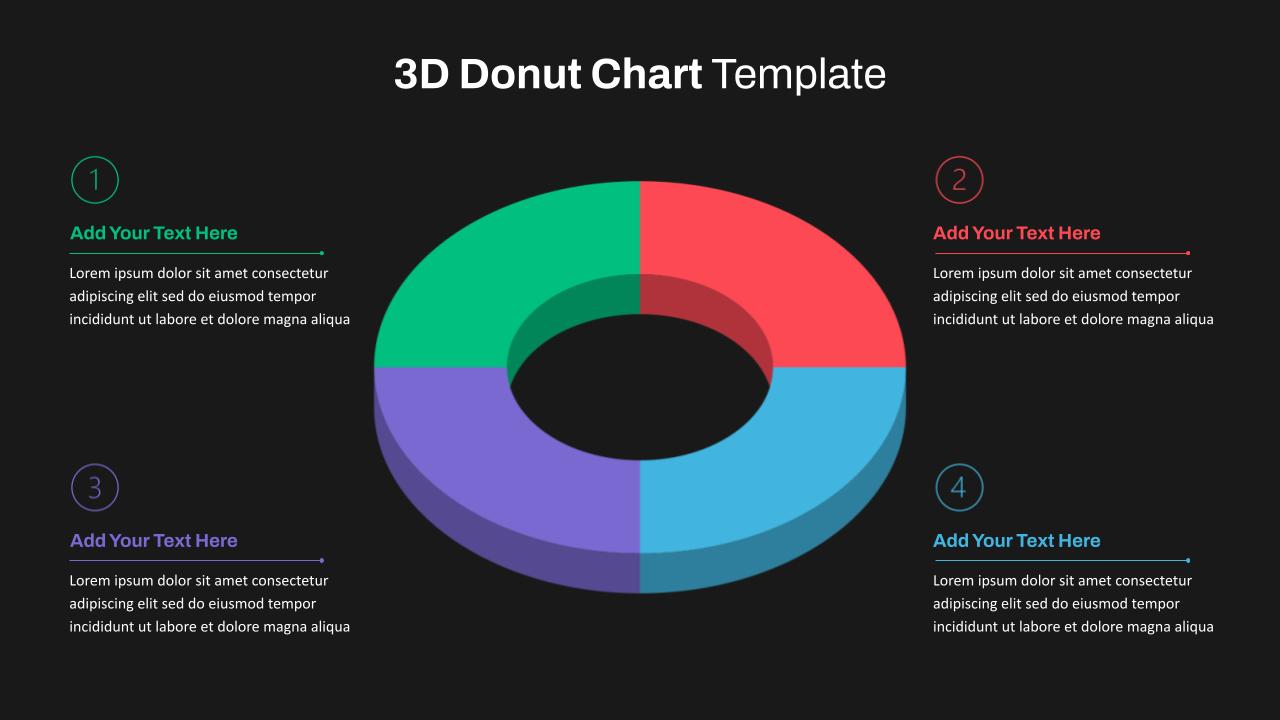 Dark Theme 3D Pie Chart Template