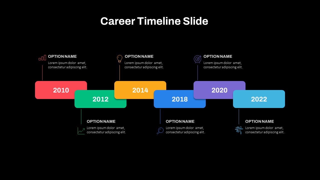 Dark Theme Timeline Slide