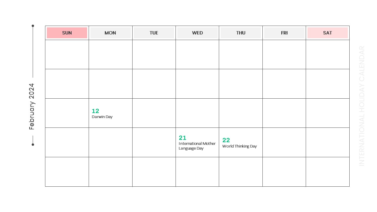 4-Holiday Calendar Template 2024