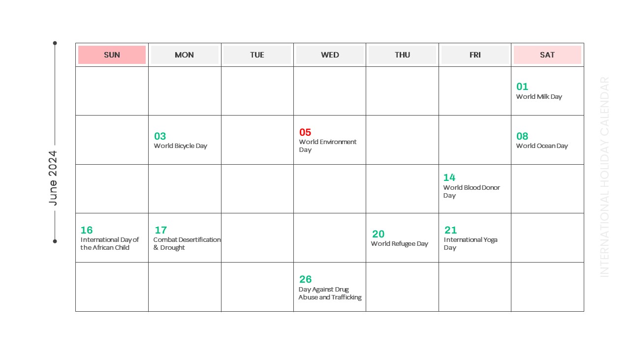 8-Holiday Calendar Template 2024