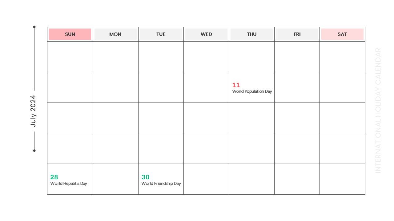 9-Holiday Calendar Template 2024