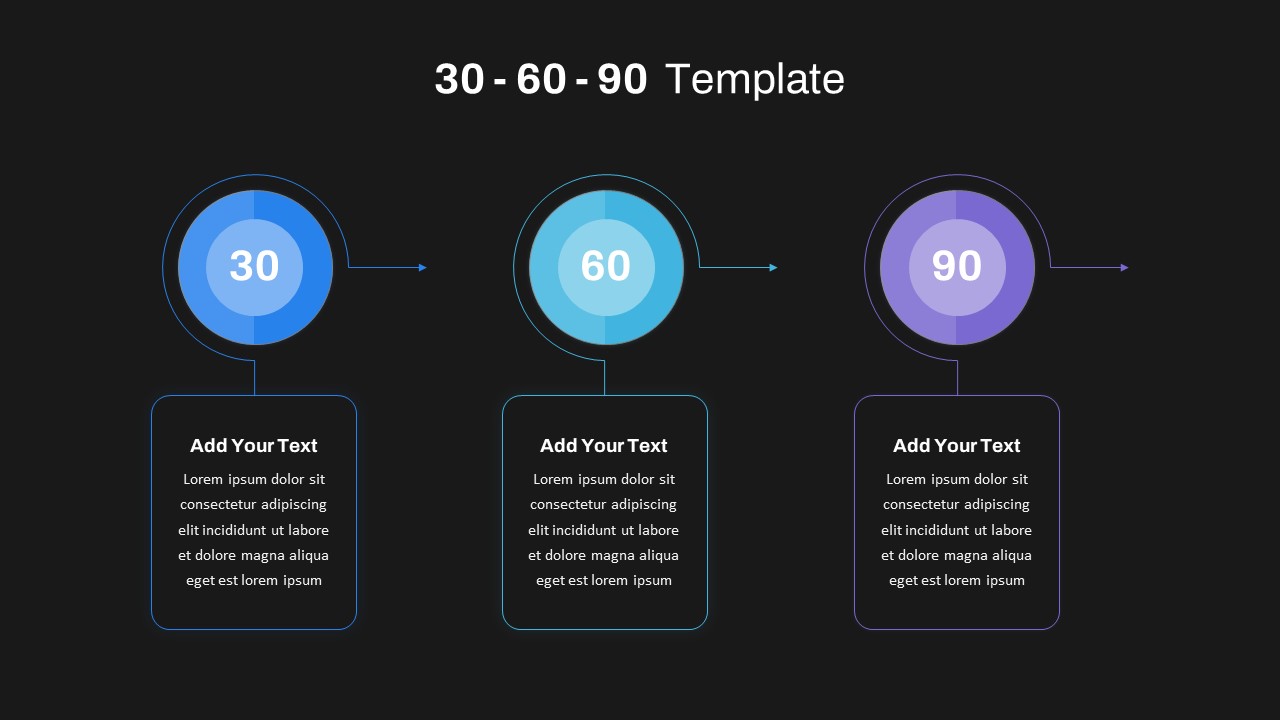 Dark Theme 30 60 90 Day Presentation Template