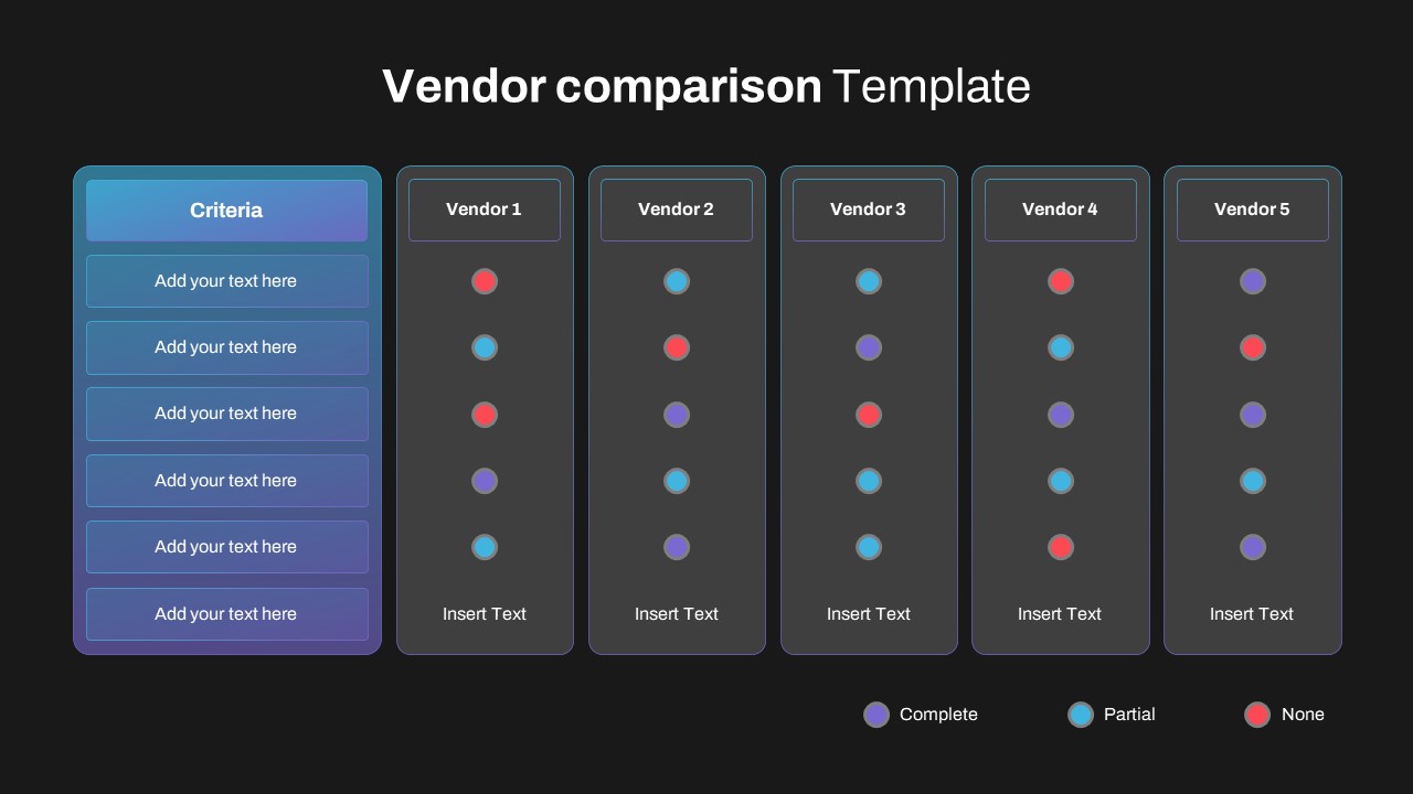 Dark Theme Comparison Slide Template